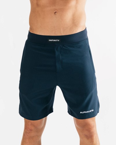 Alphalete Woven 4-Way Stretch 7" Lyhyt Laivastonsininen | 240HJSCNM