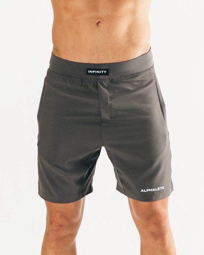 Alphalete Woven 4-Way Stretch 7" Lyhyt Tummanharmaat | 342GPDKOZ