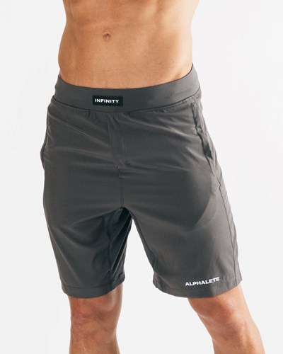 Alphalete Woven 4-Way Stretch 9" Lyhyt Tummanharmaat | 382LJMYDQ