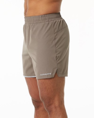 Alphalete Woven Koulutus Lyhyt Mocha | 403YPZCBA