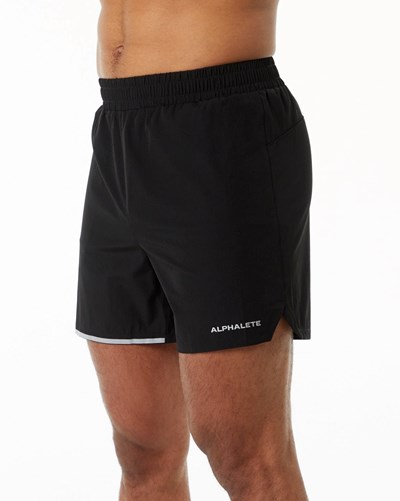 Alphalete Woven Koulutus Lyhyt Mustat | 136QNJIGC