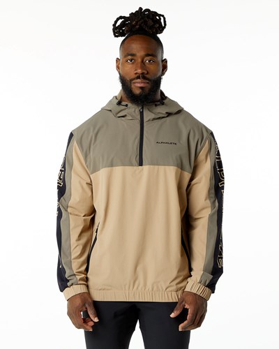 Alphalete Woven Performance Jacket Desert Safari | 168ATVDJC