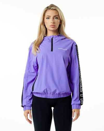 Alphalete Woven Performance Jacket Synthetic Violet | 839MXCBPV