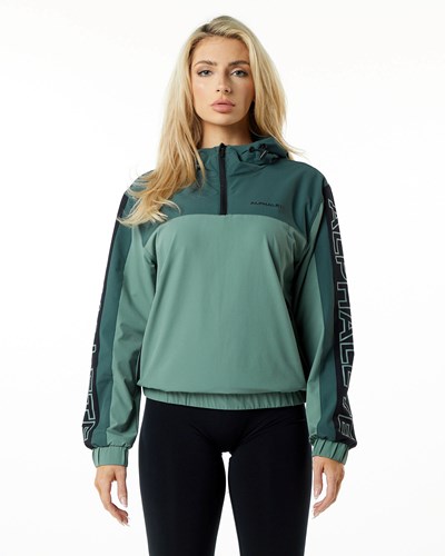 Alphalete Woven Performance Jacket Wild Sage | 192PWVALO