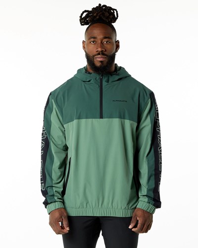 Alphalete Woven Performance Jacket Wild Sage | 761ZULBXR